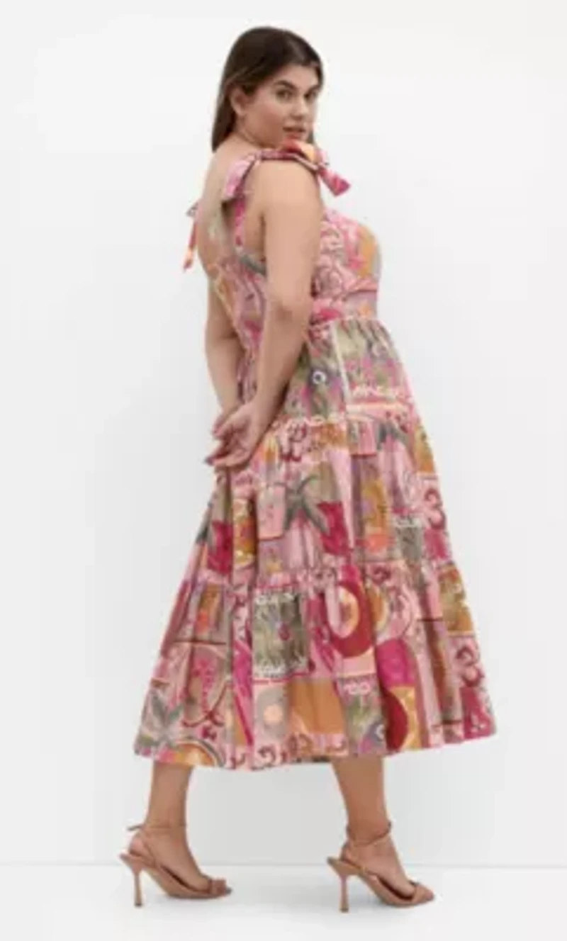Elessia Print Midi Dress