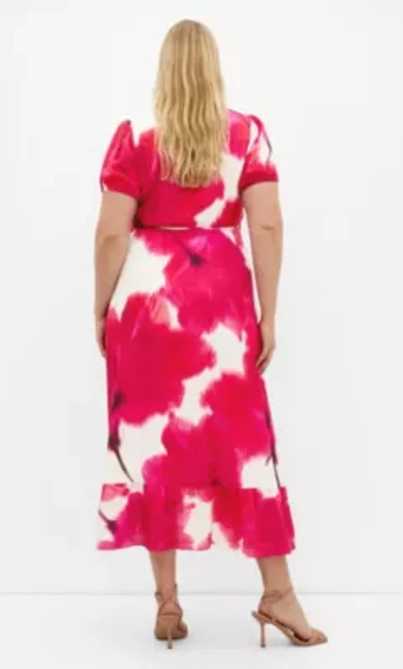 Bea Floral Wrap Midi Dress
