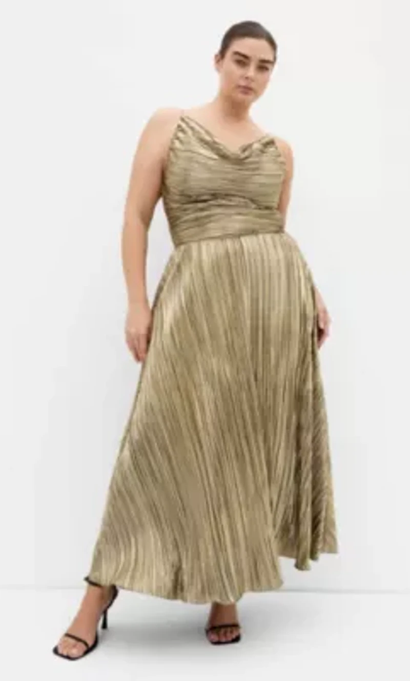 Kamila Cowl Neck Metallic Dress