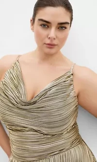 Kamila Cowl Neck Metallic Dress