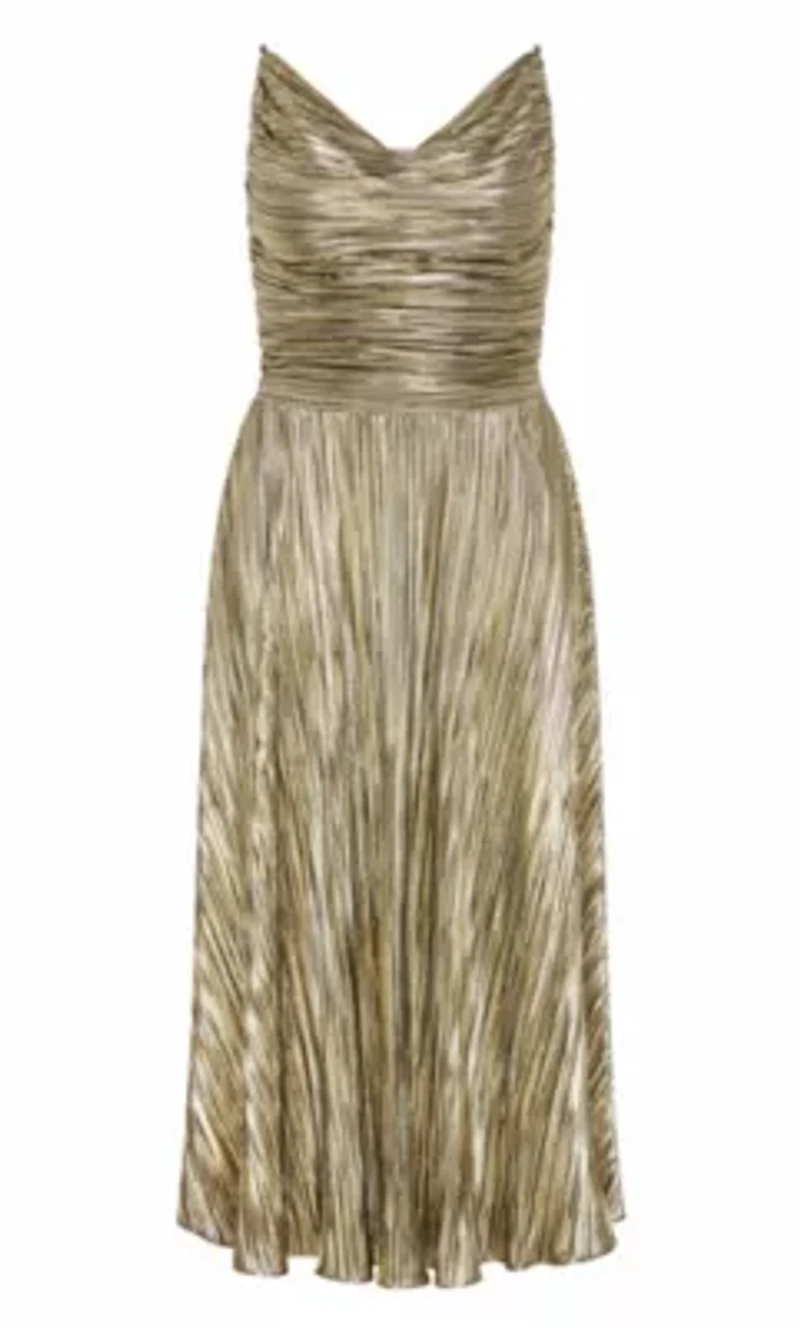 Kamila Cowl Neck Metallic Dress