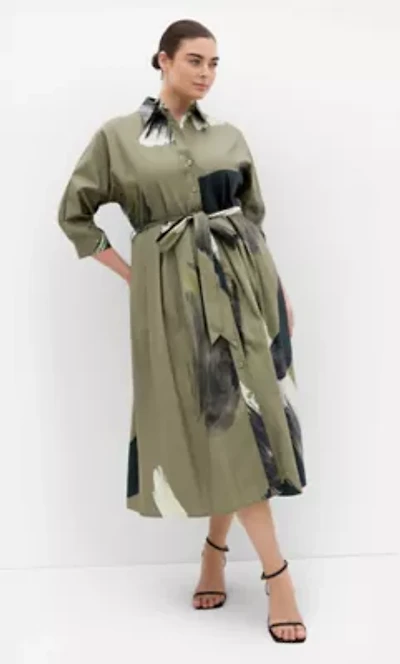 Angel Print Shirt Dress