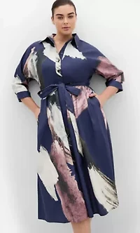 Angel Print Shirt Dress