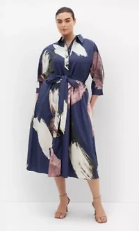 Angel Print Shirt Dress