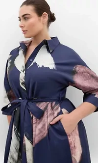 Angel Print Shirt Dress