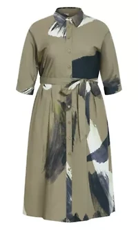 Angel Print Shirt Dress