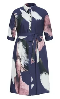 Angel Print Shirt Dress