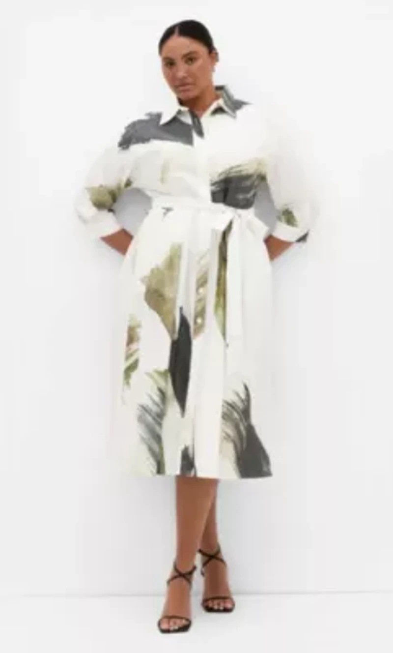Angel Print Shirt Dress