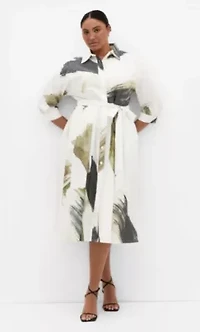 Angel Print Shirt Dress