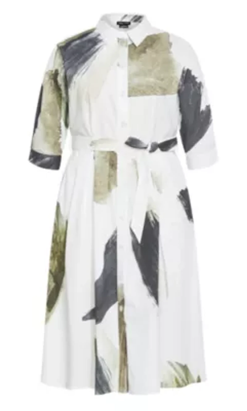 Angel Print Shirt Dress