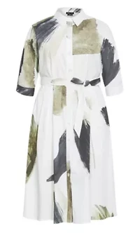 Angel Print Shirt Dress