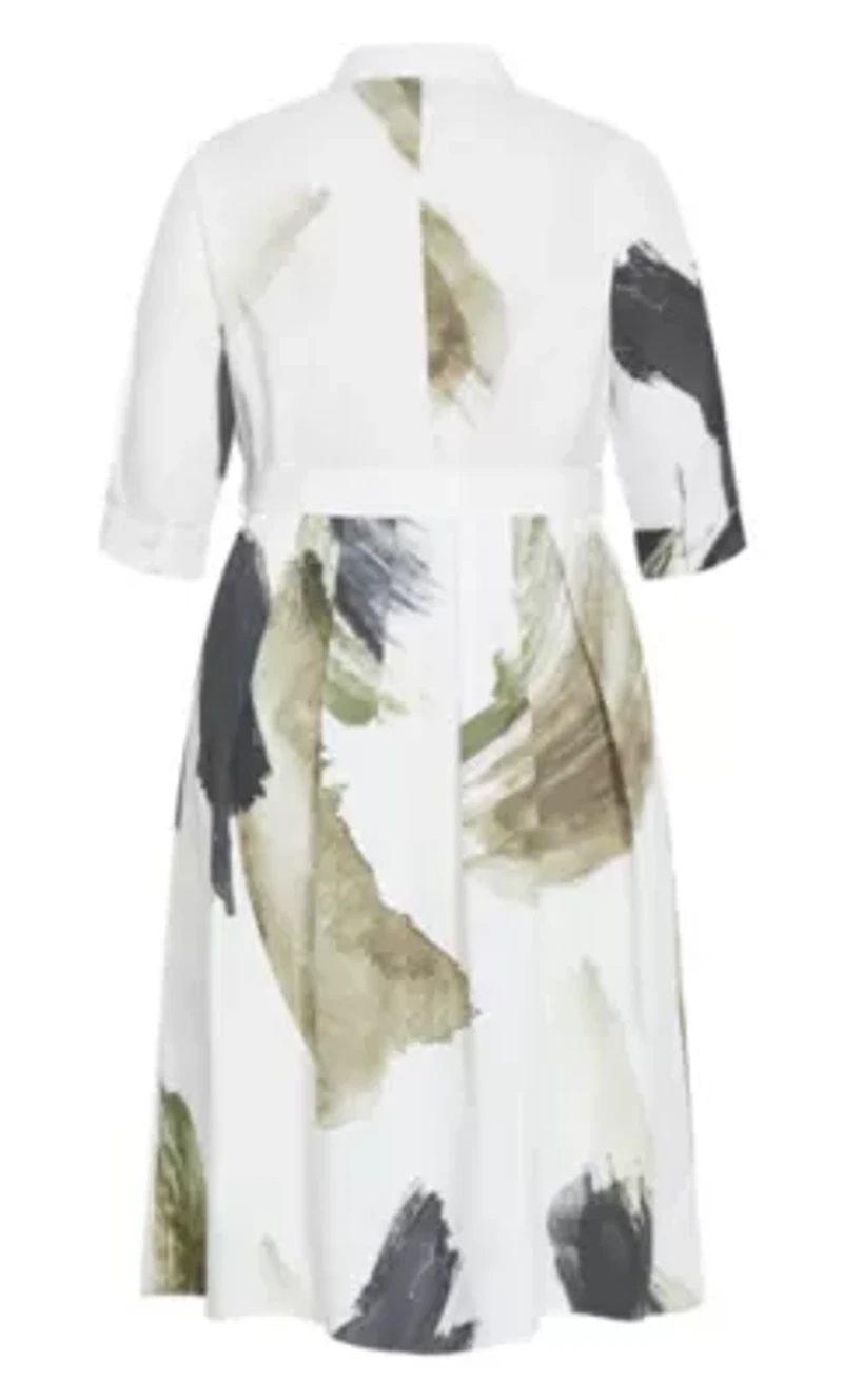 Angel Print Shirt Dress