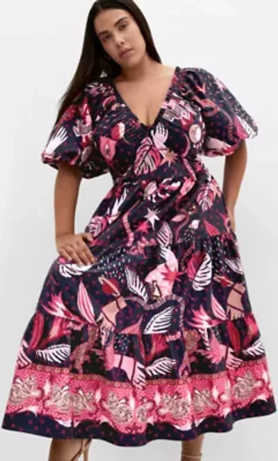 Simona Print Puff Sleeve Dress