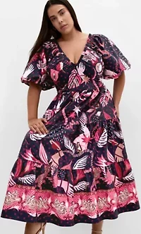 Simona Print Puff Sleeve Dress