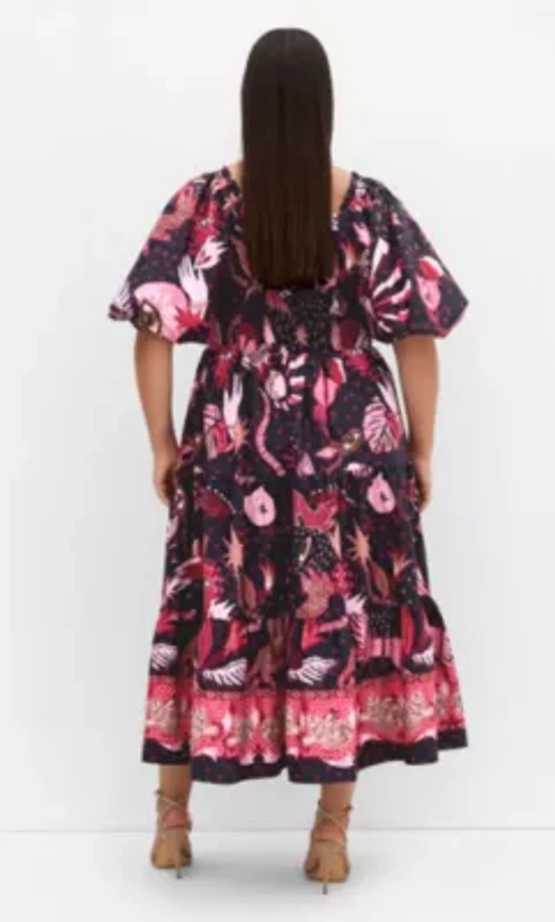 Simona Print Puff Sleeve Dress