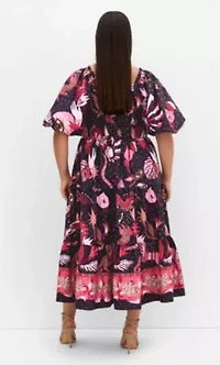 Simona Print Puff Sleeve Dress