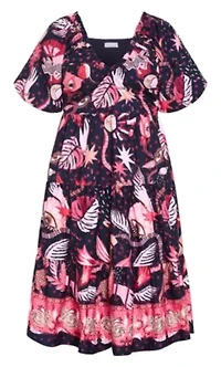 Simona Print Puff Sleeve Dress