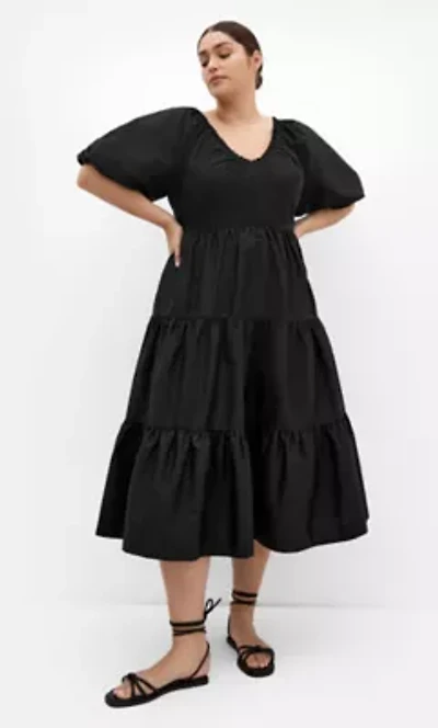 Fantasy Puff Sleeve Midi Dress