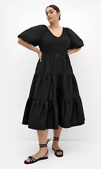 Fantasy Puff Sleeve Midi Dress