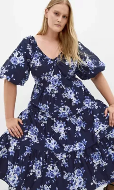 Fantasy Dolce Print V Neck Dress