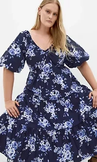 Fantasy Dolce Print V Neck Dress