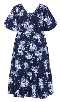 Fantasy Dolce Print V Neck Dress
