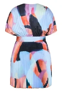 Hailey Aspect Print Pleat Mini Dress