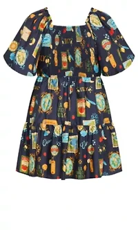 Fantasy Amalfi Print Puff Sleeve Mini Dress