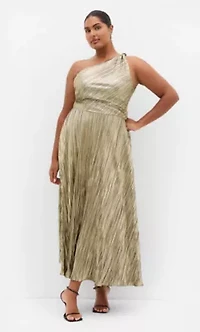 Kamila One Shoulder Metallic Dress