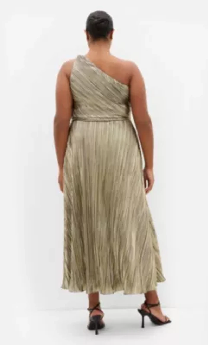 Kamila One Shoulder Metallic Dress
