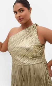 Kamila One Shoulder Metallic Dress