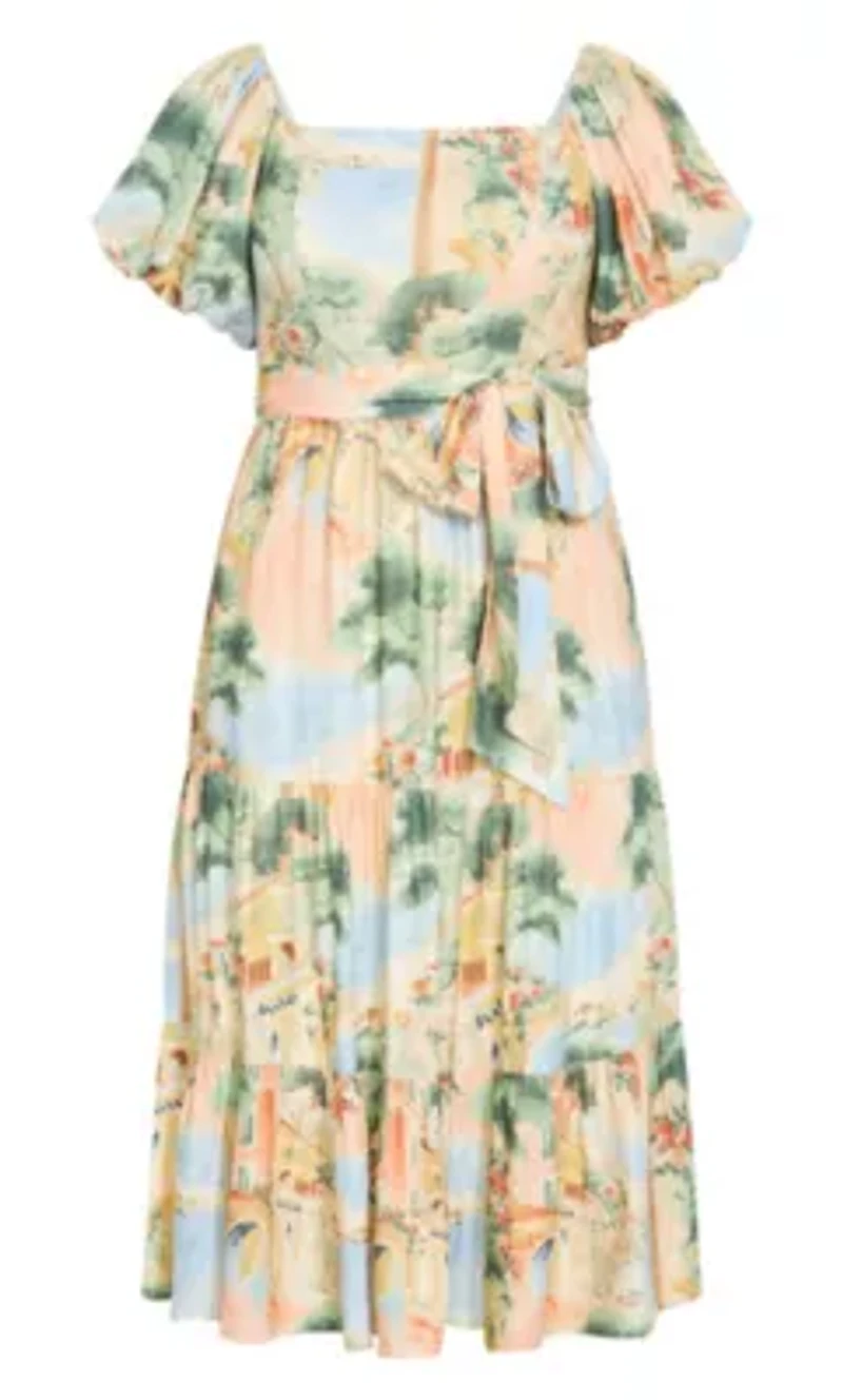 Laurena Sardinia Print Maxi Dress
