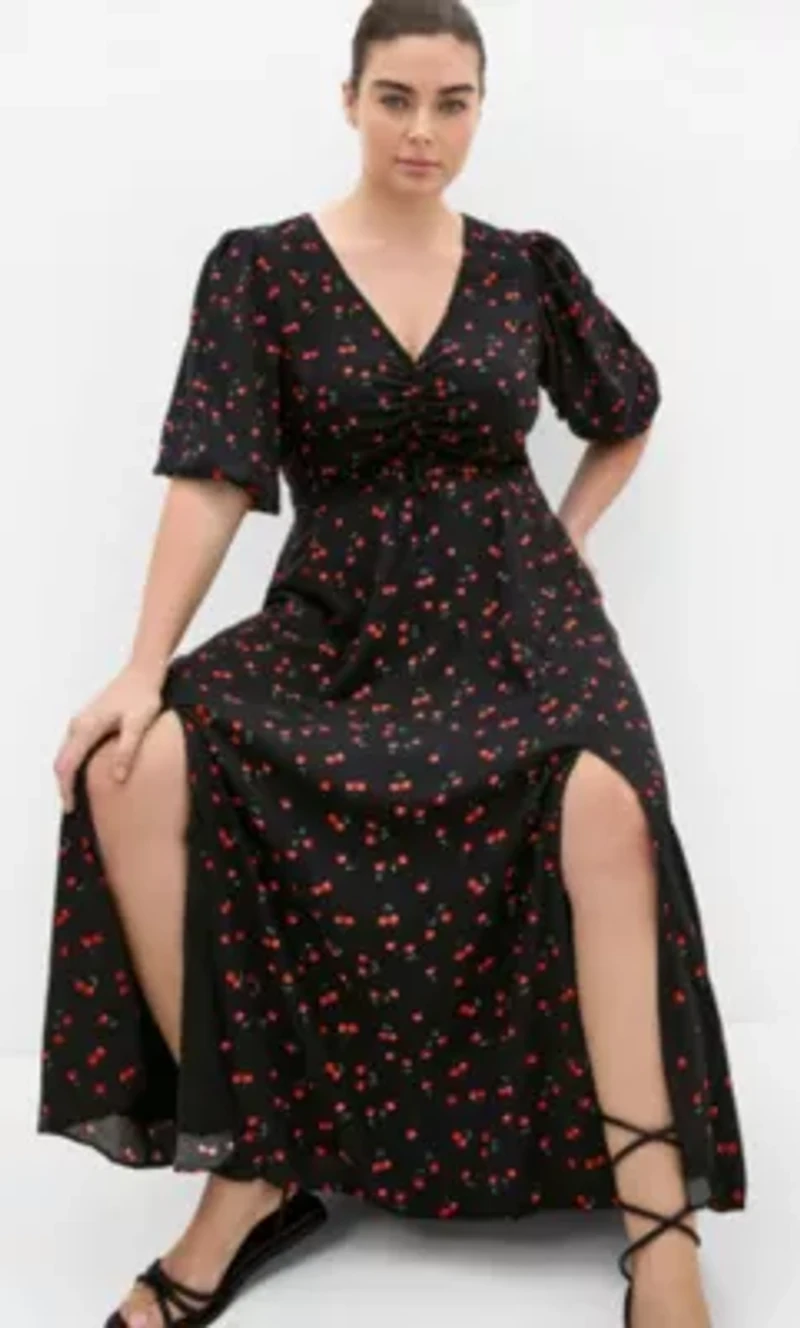 Aliya Elbow Sleeve Maxi Dress