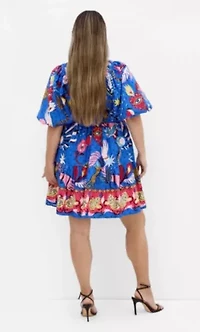 Simona Print Puff Sleeve Mini Dress