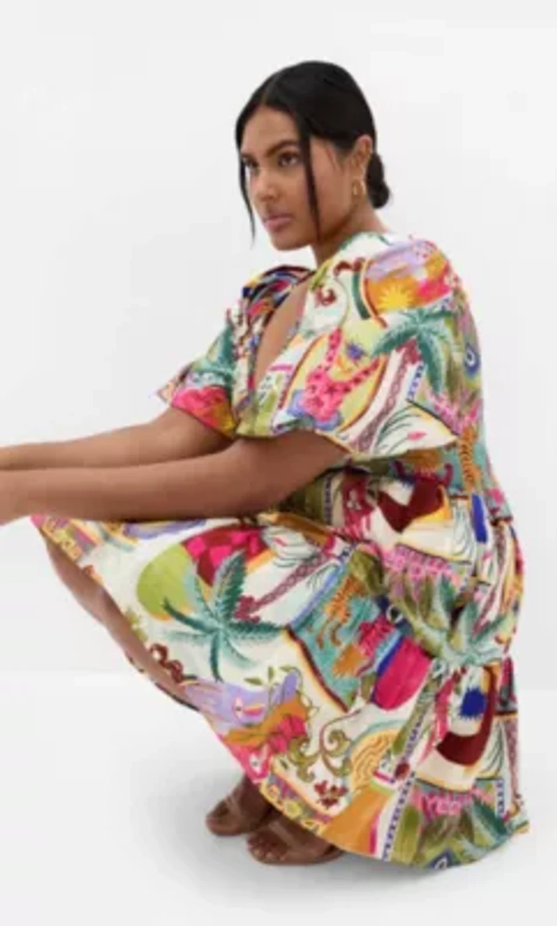 Simona Print Puff Sleeve Mini Dress
