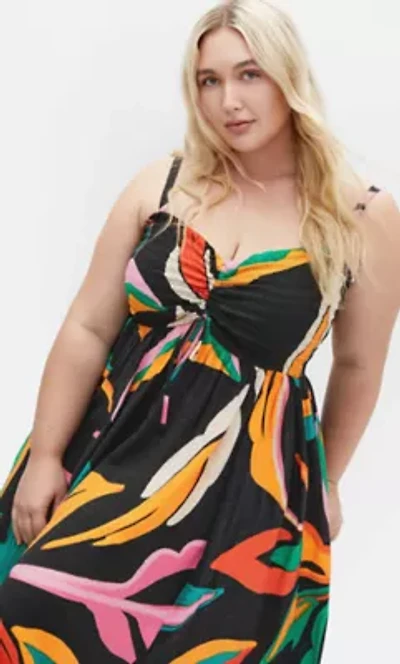 Maui Shirred Print Maxi Dress