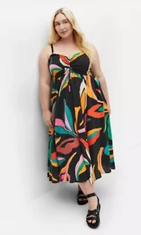 Maui Shirred Print Maxi Dress