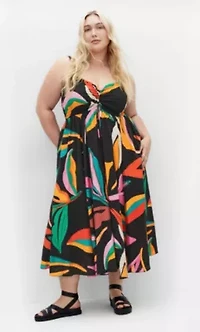 Maui Shirred Print Maxi Dress