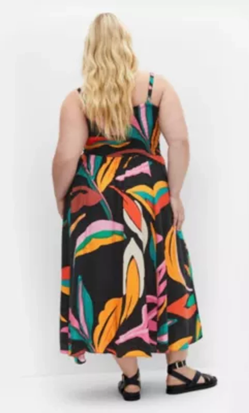 Maui Shirred Print Maxi Dress