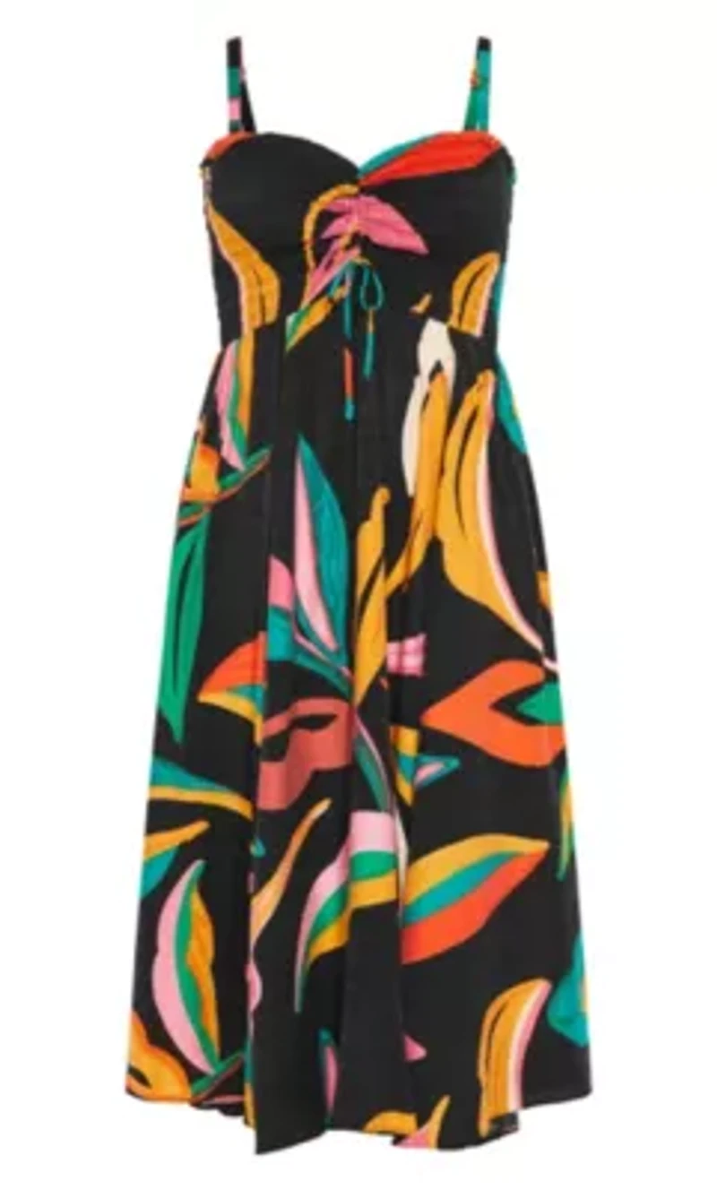 Maui Shirred Print Maxi Dress