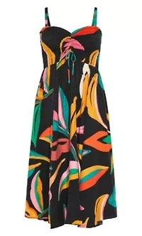 Maui Shirred Print Maxi Dress