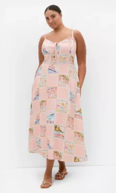 Billie Postcard Print Maxi Dress
