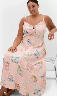 Billie Postcard Print Maxi Dress