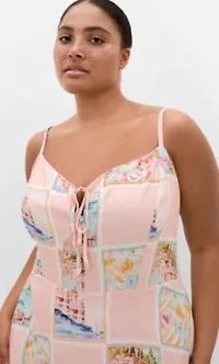 Billie Postcard Print Maxi Dress