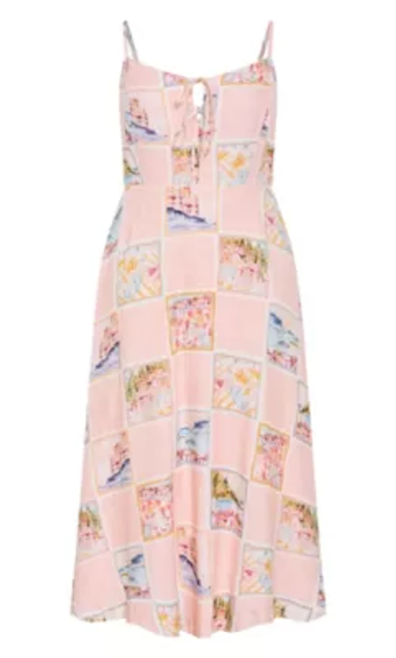 Billie Postcard Print Maxi Dress