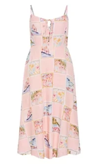 Billie Postcard Print Maxi Dress