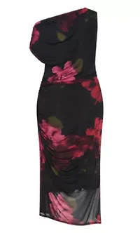Vivid Mesh Print Maxi Dress