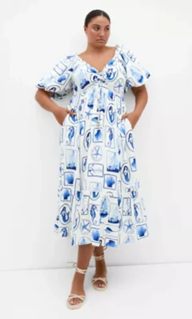 Giselle Amalfi V Neck Maxi Dress