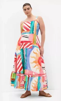 Sunlit Print Maxi Dress