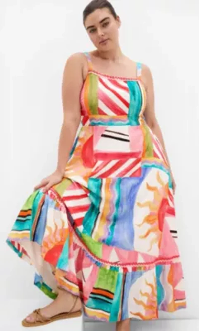 Sunlit Print Maxi Dress